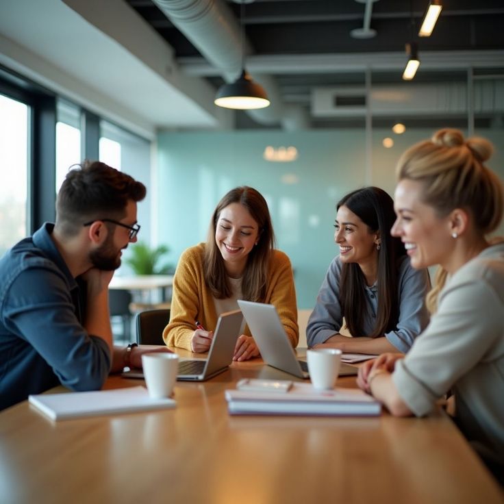 Colleagues collaborating during a structured workplace energy session in a modern Brisbane office